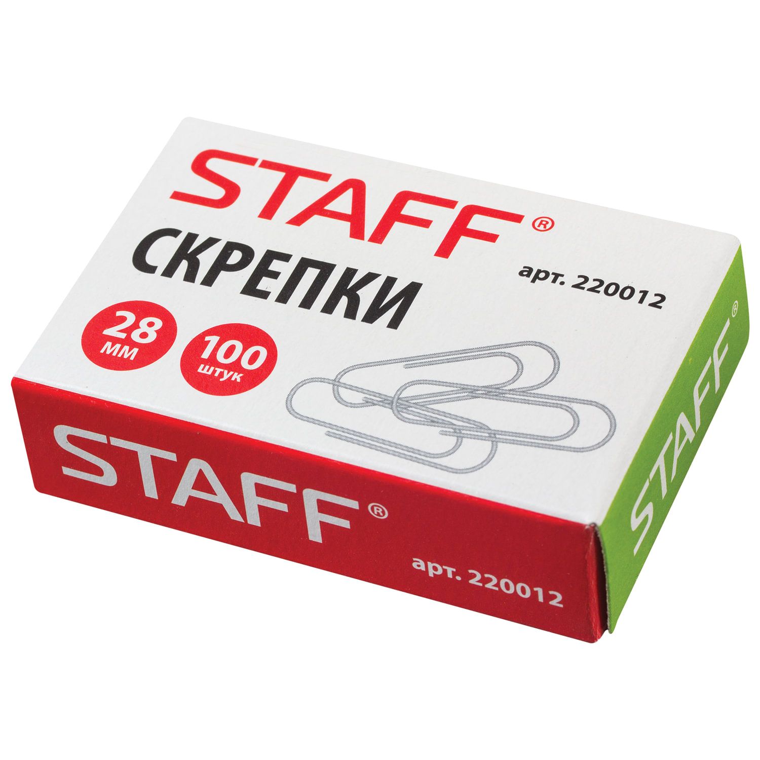 Скрепки 28мм "STAFF" 100шт. металлические /120/