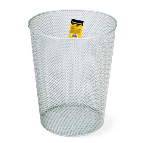 Корзина для бумаг  9л "BRAUBERG" серебристая /24/
