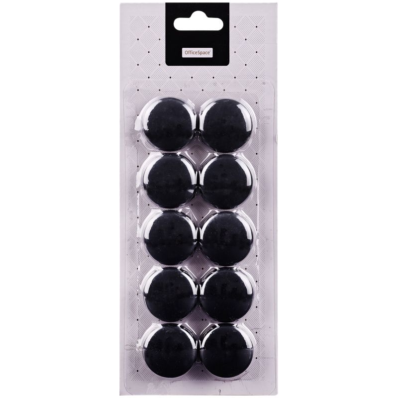 Магниты для доски 30мм "OfficeSpace" 10шт. черный /50/
