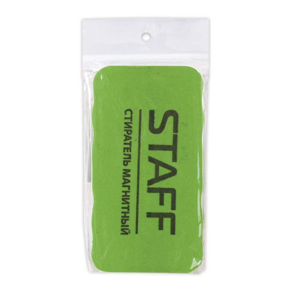 Губка-стиратель для магнитно-маркерной доски (57х107 мм), упаковка с подвесом, STAFF "Basic" /12/