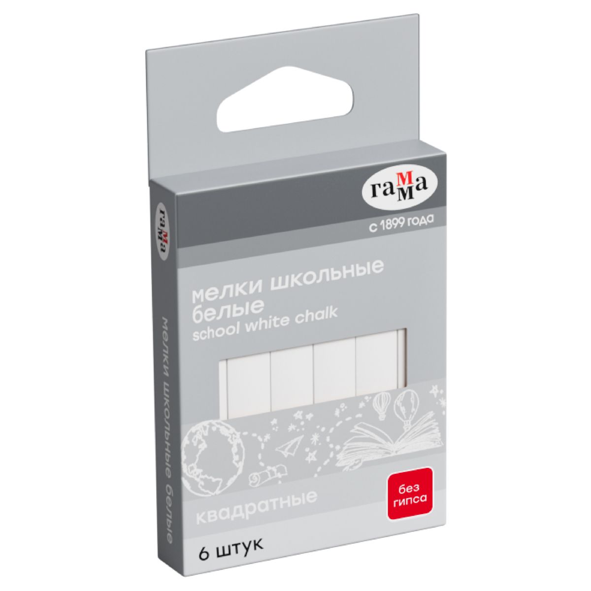 Мел белый   6шт. "Гамма" /40/