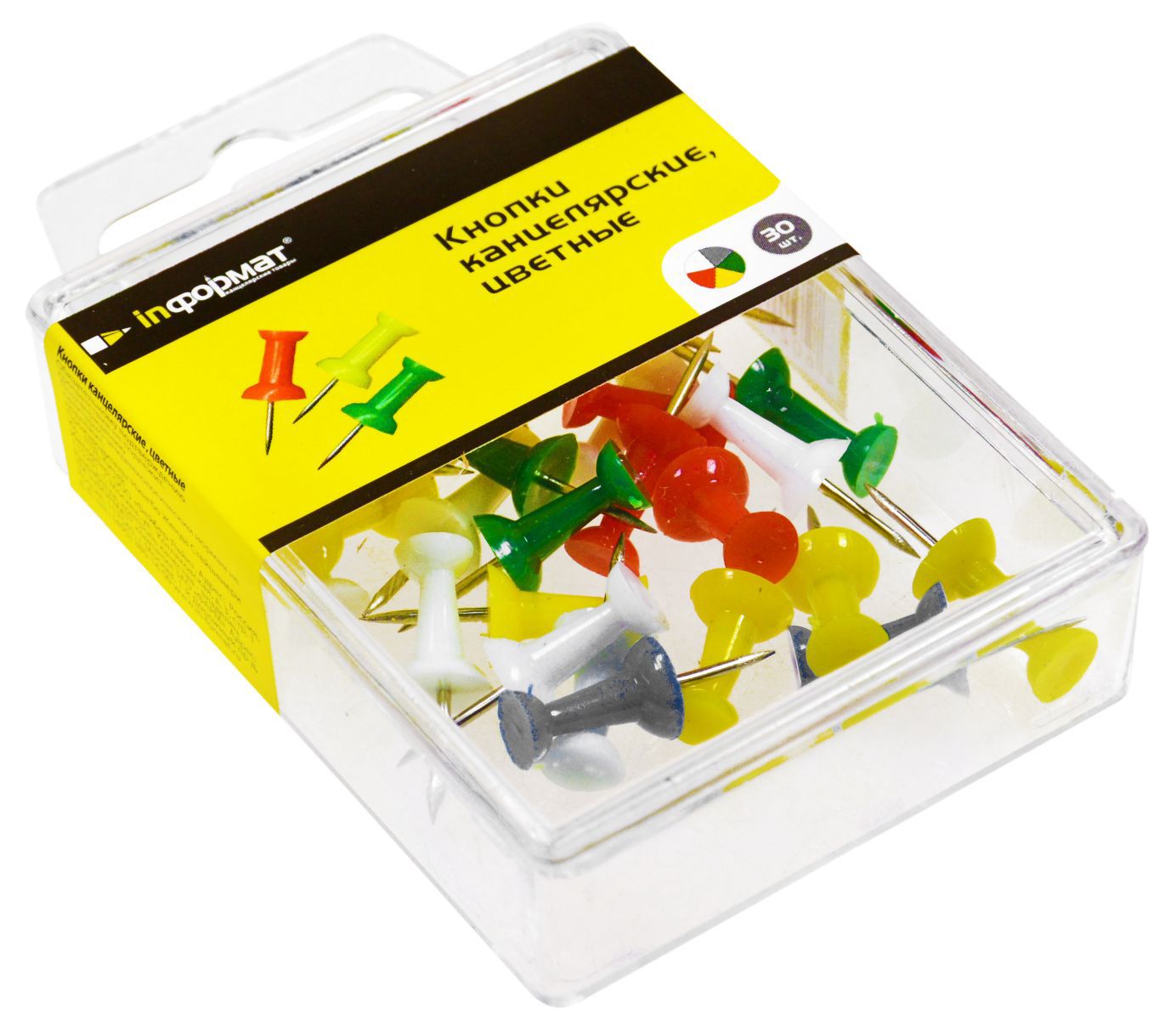 Кнопки  30шт. "inФОРМАТ" гвоздики ассорти /24/