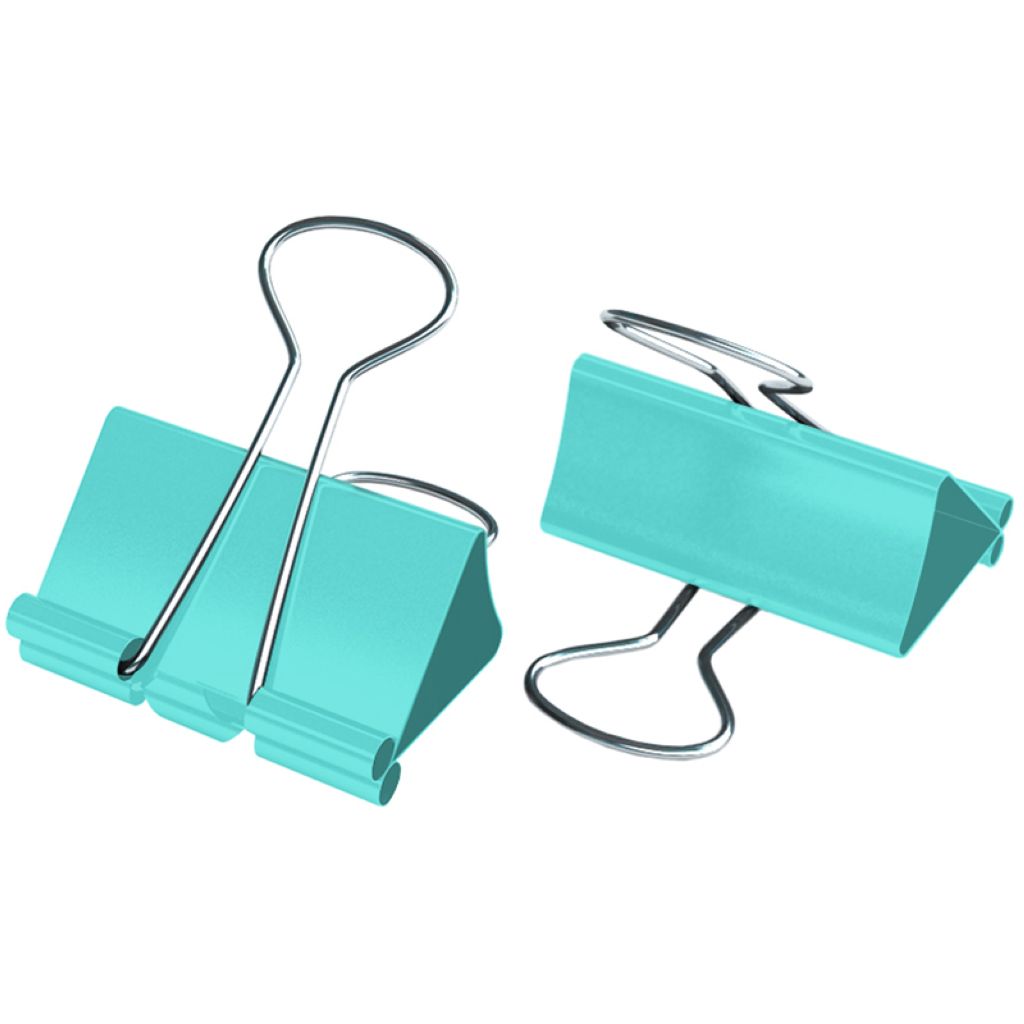 Зажим для бумаг 19мм, Berlingo 10 шт, цветные, ПВХ упак., европодвес, голубые