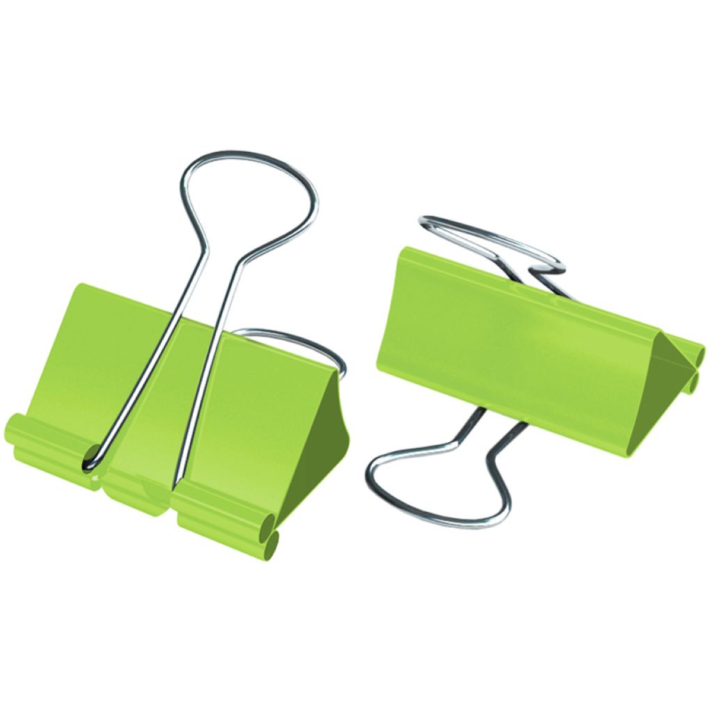 Зажим для бумаг 19мм, Berlingo 10 шт, цветные, ПВХ упак., европодвес, зеленые