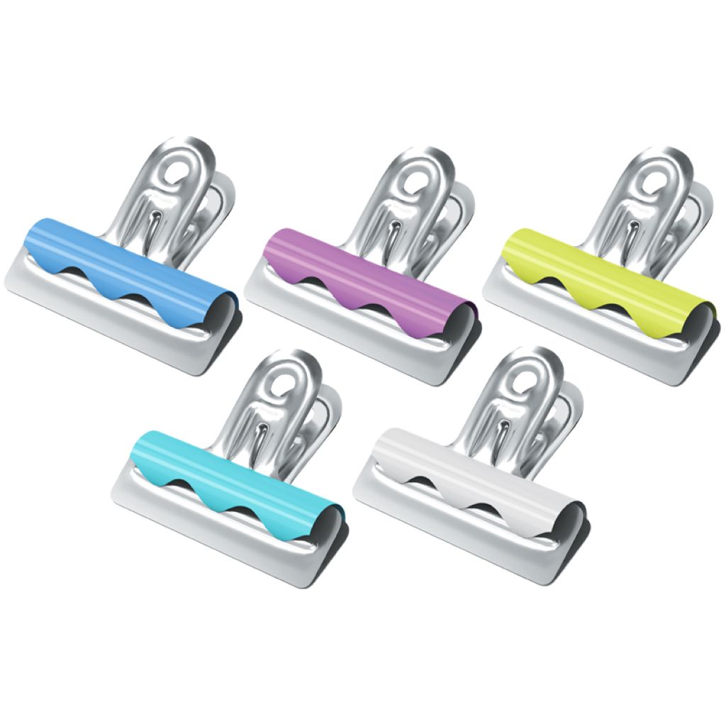 Зажим-бульдог для бумаг 25мм, Berlingo, 10шт. цветные, картонная коробка/10/