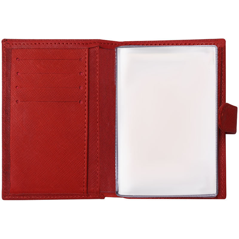 Портмоне из натуральной кожи "Style" красный в деревянной упаковке