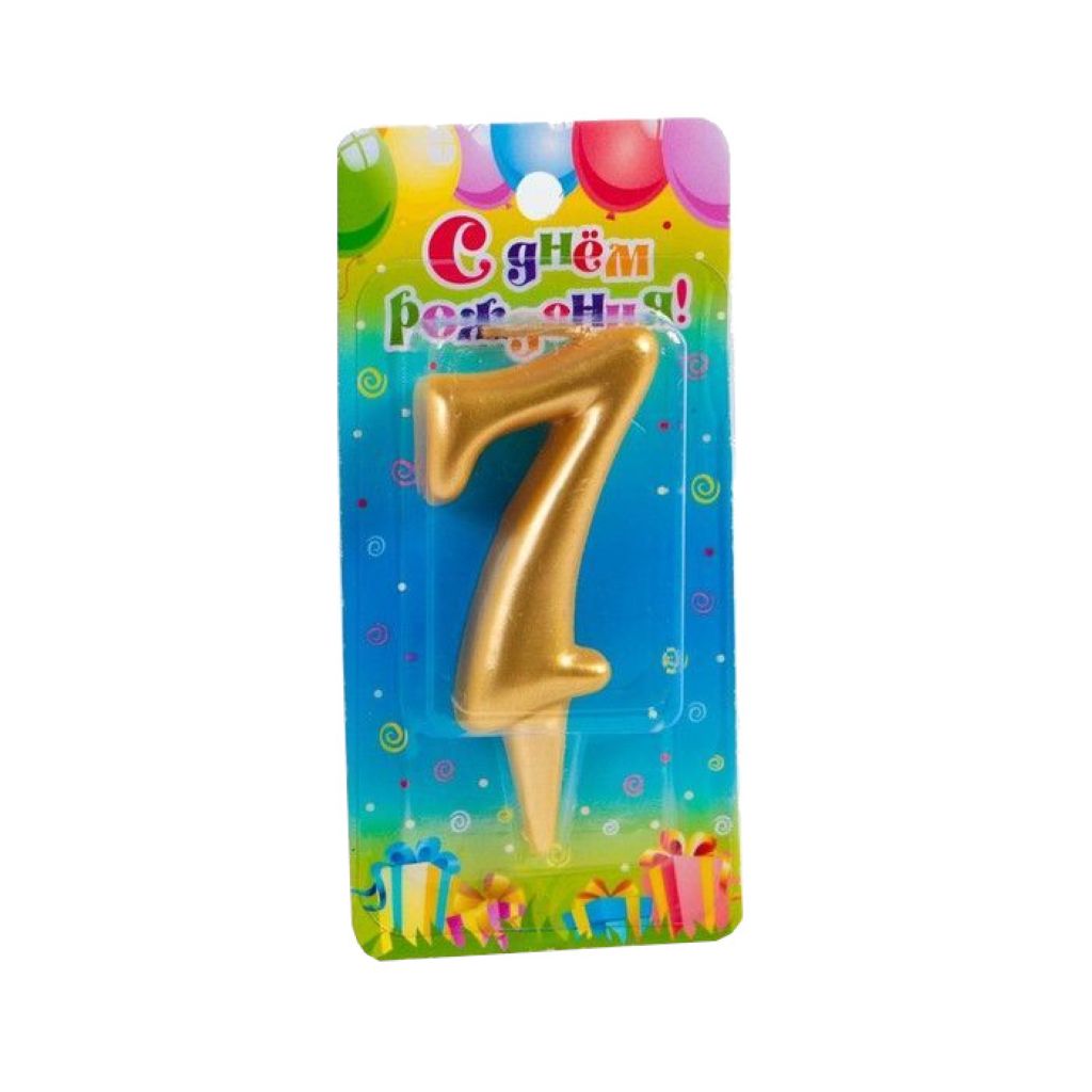 Свеча для торта "Цифра 7. Darlen's" в ассортименте /12/