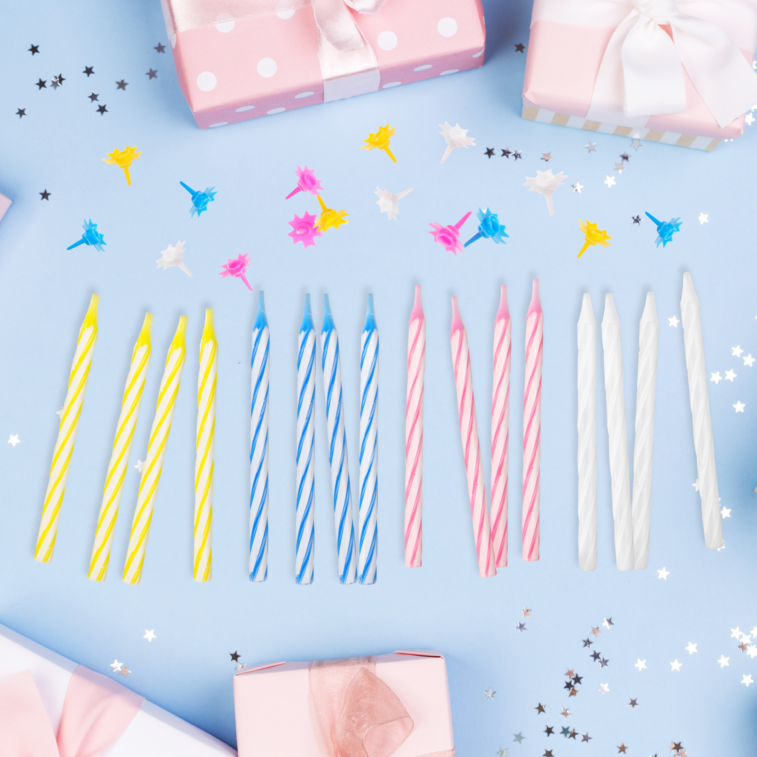 Свеча для торта MESHU "Мини", 2-х цветные, 5,5см, 24шт. /24/