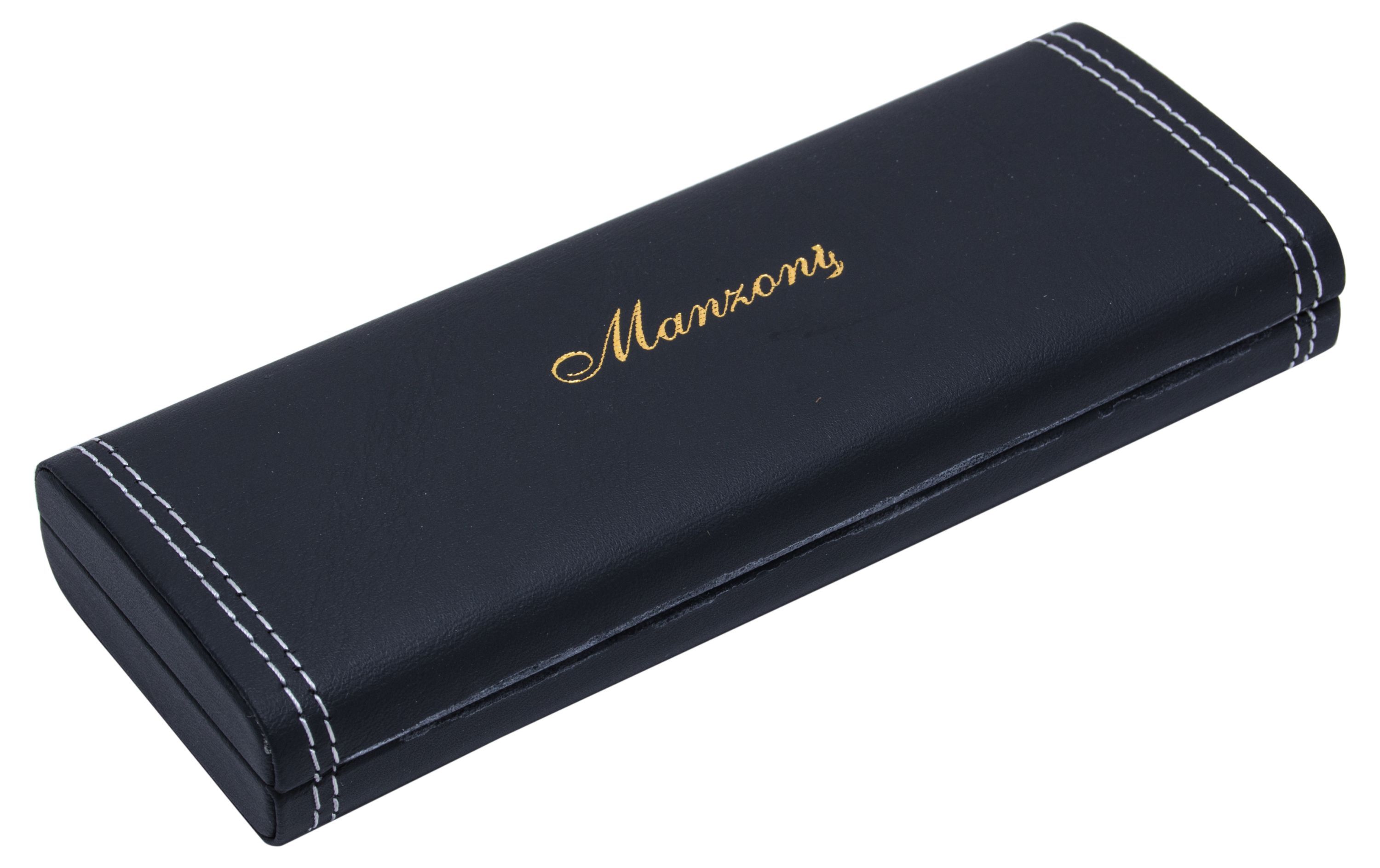 Ручка шариковая "Manzoni" CENTO корпус серебряный, футляр кожзам /30/