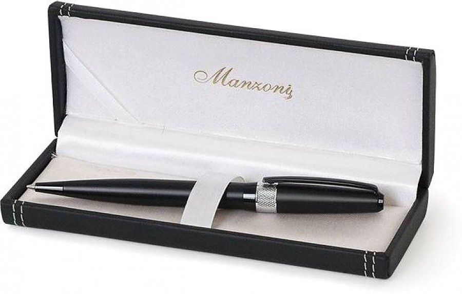 Ручка шариковая "Manzoni" CONTI корпус черный матовая, футляр кожзам /10/