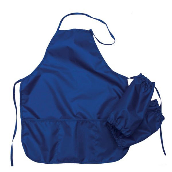 Фартук для труда "Темно-синий" с нарукавниками /4/