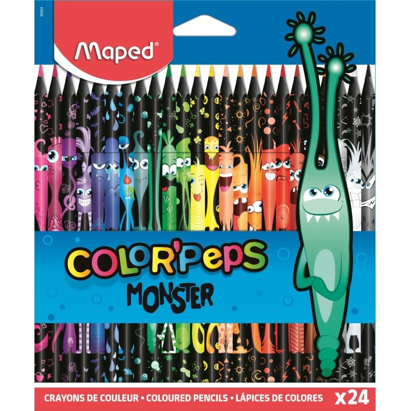 Карандаши 24цв. Maped "COLOR'PEPS BLACK MONSTER" пластиковые /12/