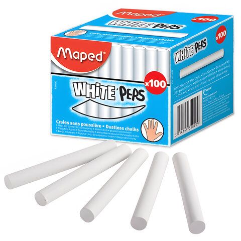 Мел белый 100шт. Maped /10/