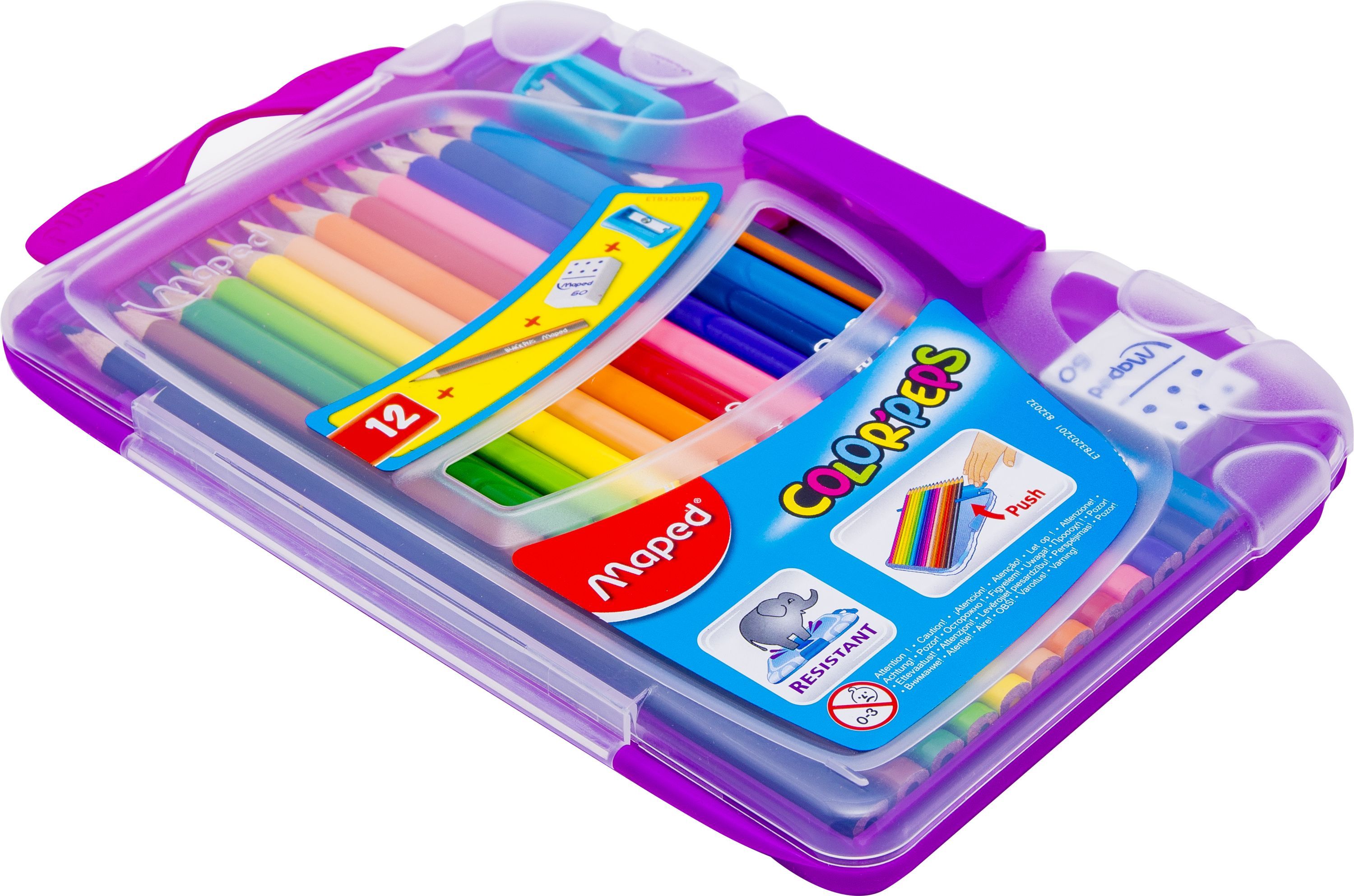 Карандаши 12цв. Maped "Color'peps" + точилка + ластик /12/