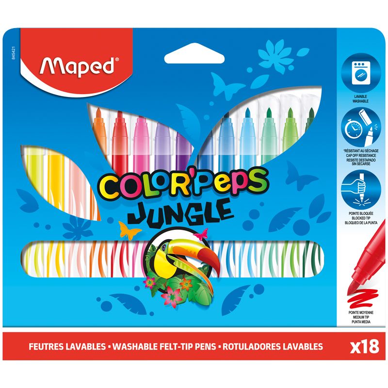 Фломастеры 18цв. Maped "Jungle" /12/