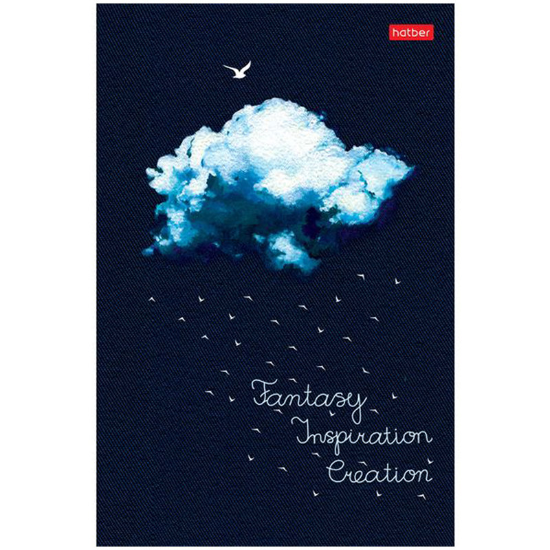 Бизнес-блокнот А5 120л. Hatber "Облако" клетка твердый переплет /14/