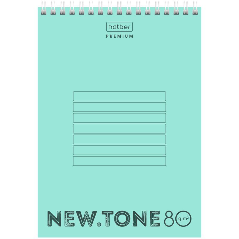 Блокнот А5  80л. Hatber "NEWtone Pastel. Мята" на гребне /4/