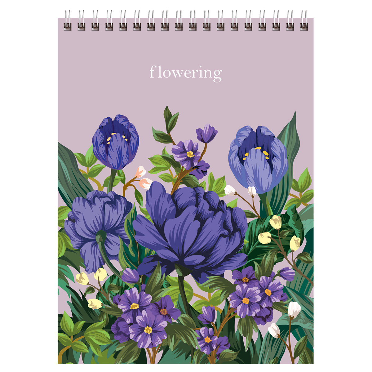 Блокнот А5  60л. BG "Цветочное танго" на гребне /8/32/