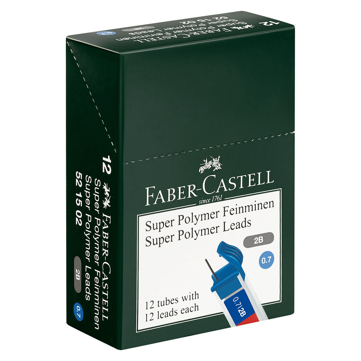 Грифели для механических карандашей 0,7мм 2В "Faber-Castell" 12шт. /12/