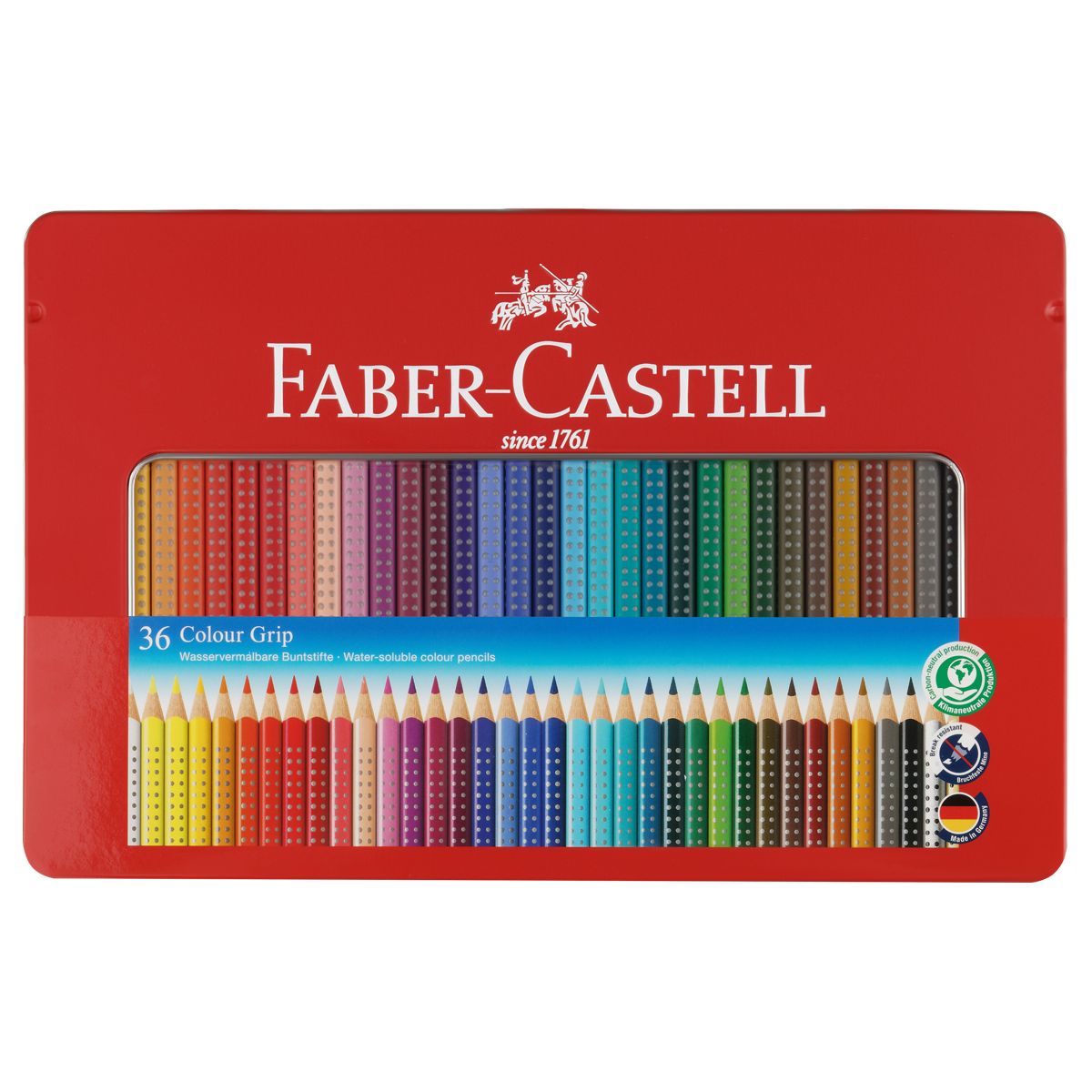 Карандаши 36цв. "Faber-Castell" Grip 2001 в мет. коробке /3/