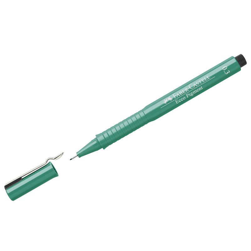 Ручка капиллярная зеленая Faber-Castell "ECCO PIGMENT", 0,3мм /10/