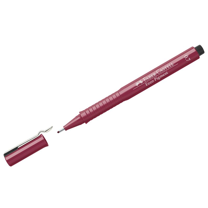 Ручка капиллярная красный Faber-Castell "ECCO PIGMENT", 0,7мм /10/