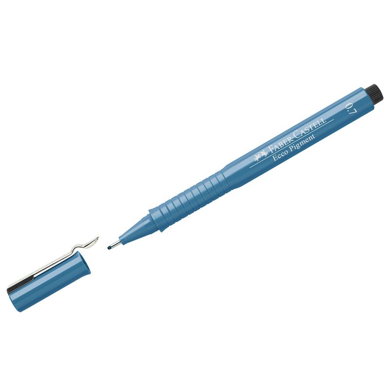 Ручка капиллярная синяя Faber-Castell "ECCO PIGMENT", 0,7мм /10/