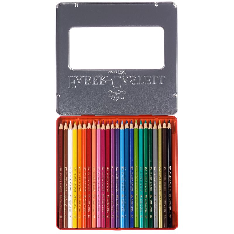Карандаши 24цв. "Faber-Castell" шестигранные в мет. коробке /5/