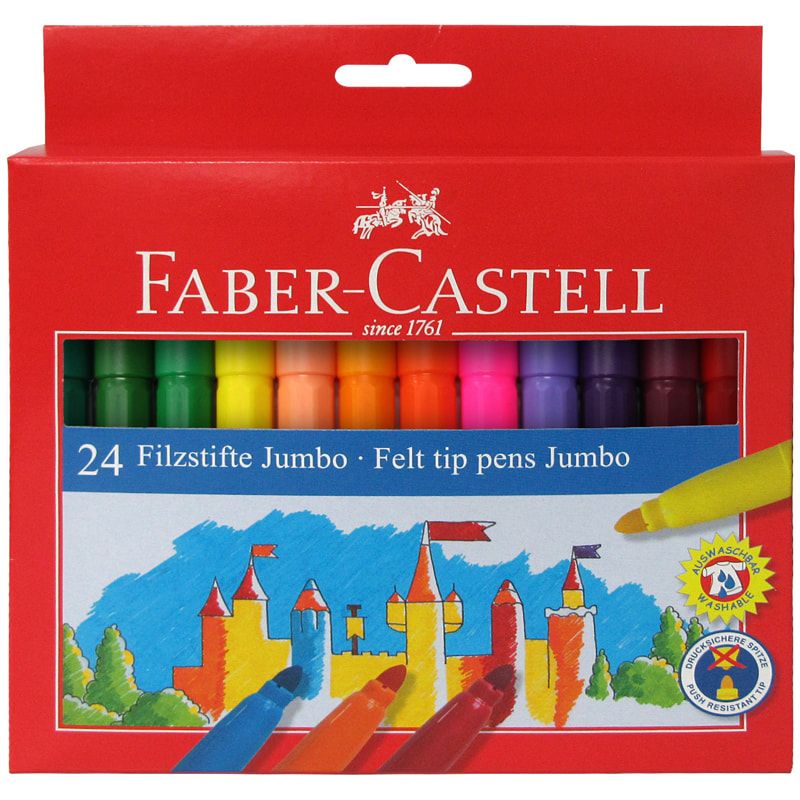 Фломастеры 24цв. Faber-Castell "JUMBO" смываемые /1/