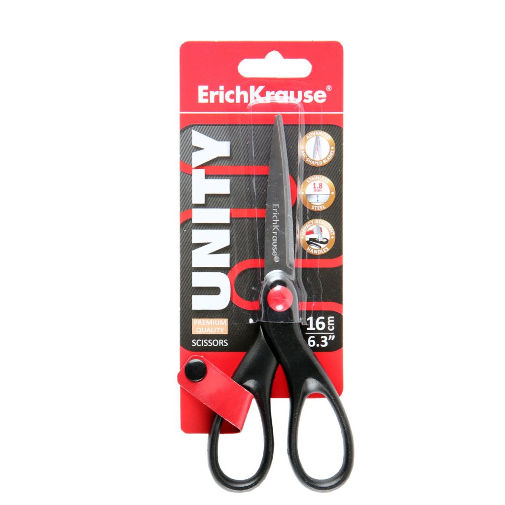 Ножницы 16см "Unity" черный/12/