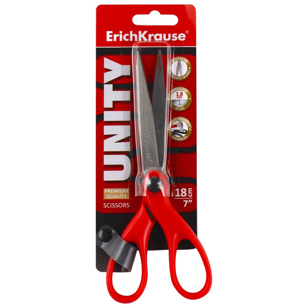 Ножницы 18см "Unity" красный /12/