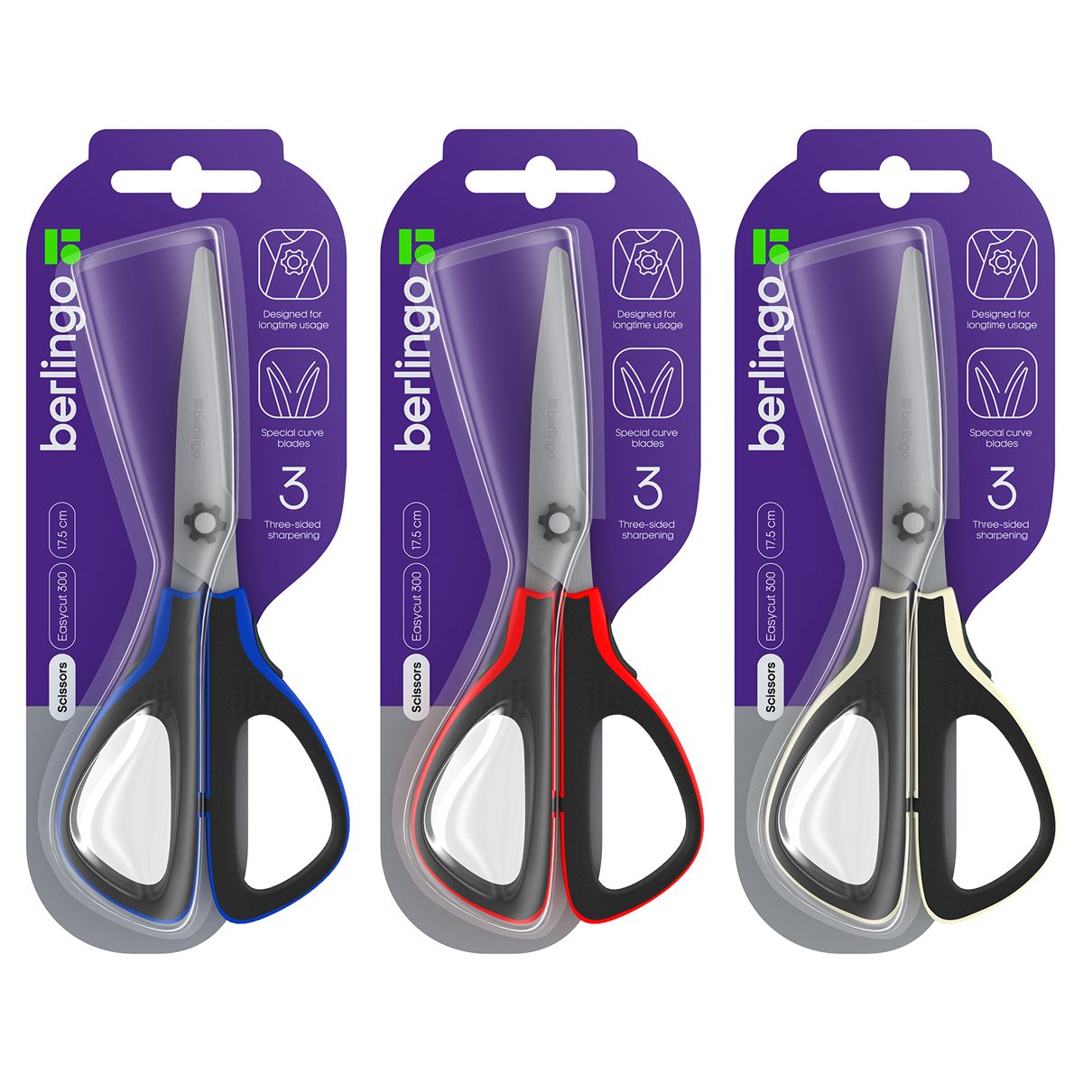 Ножницы 17,5см "Berlingo" Easycut 300 /12/