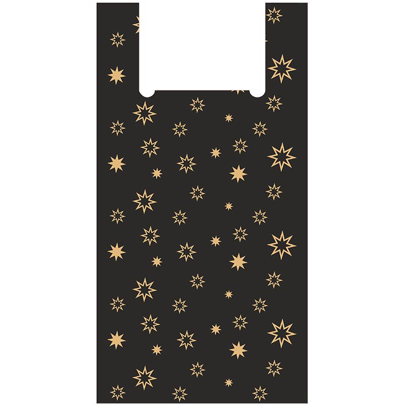 Пакет-майка OfficeClean "Звезды ", 30+16*60см, 15мкм /100/