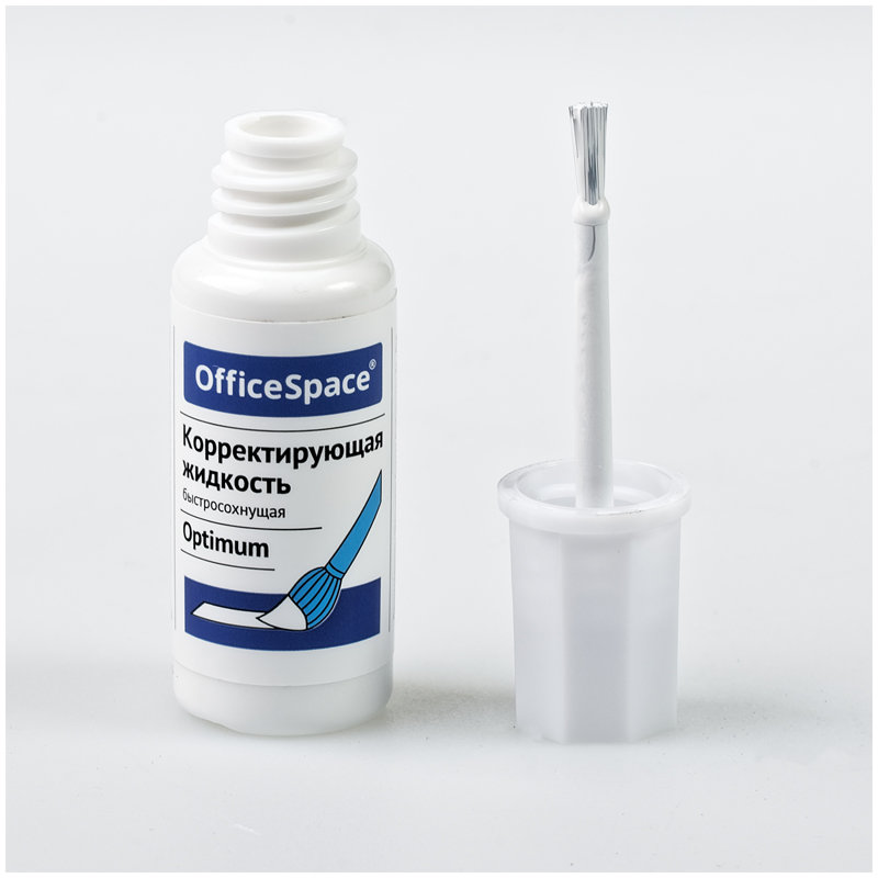 Корректирующая жидкость 15мл OfficeSpace "Optimum" на химической основе, с кистью/18/