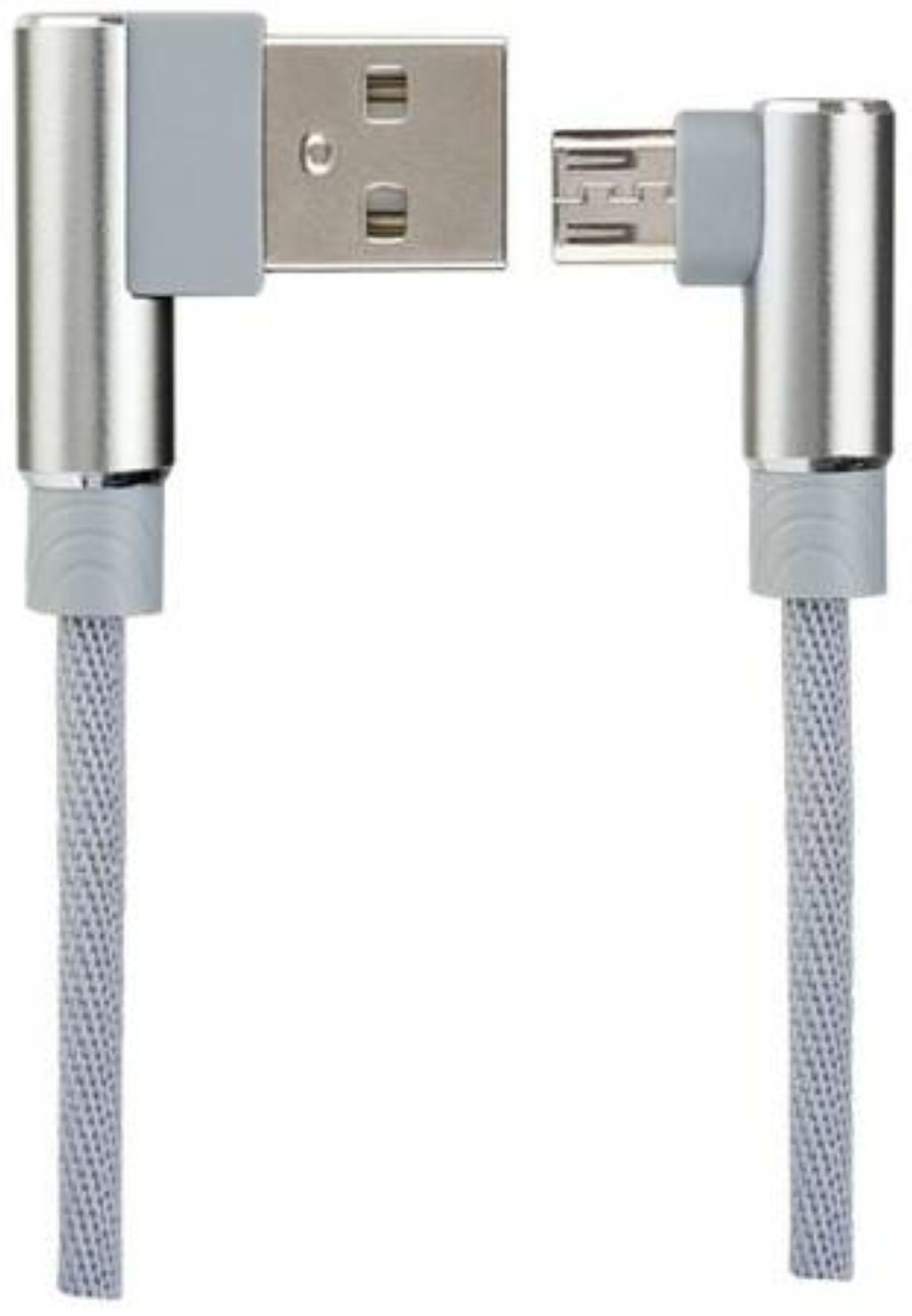 Кабель USB2.0 A вилка - Micro USB вилка, угловой, серый, длина 1 м