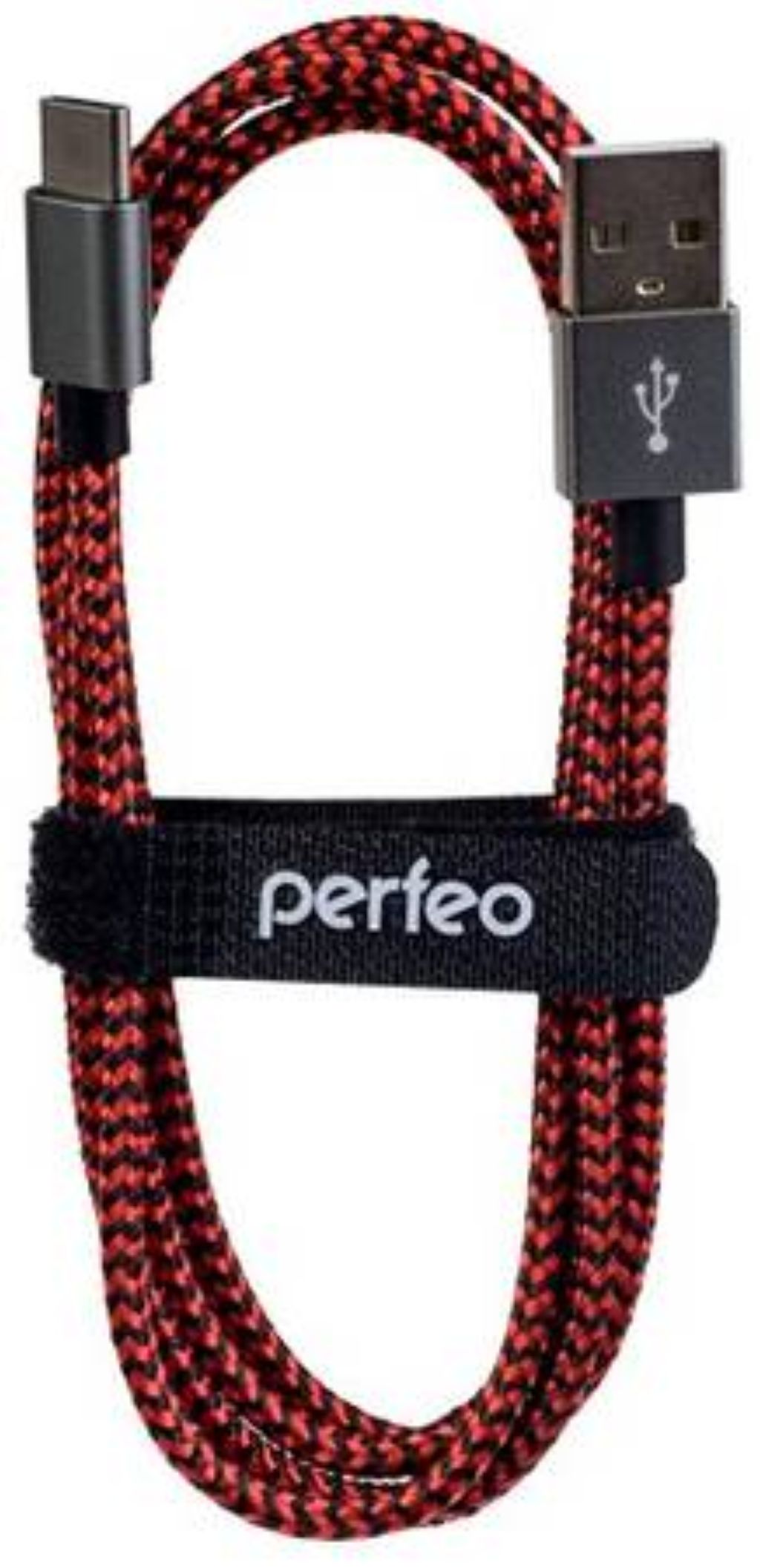 Кабель USB2.0 A вилка - USB Type-C вилка, черно-красный, длина 1 м. (U4901)