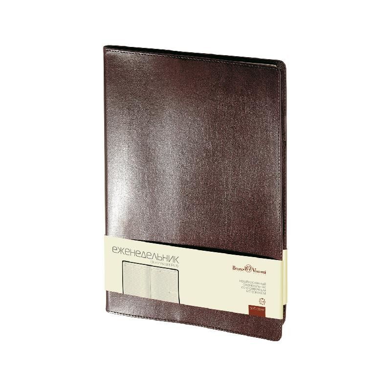 Еженедельник п/дат. А4 "PROFY" портфолио коричневый/10/