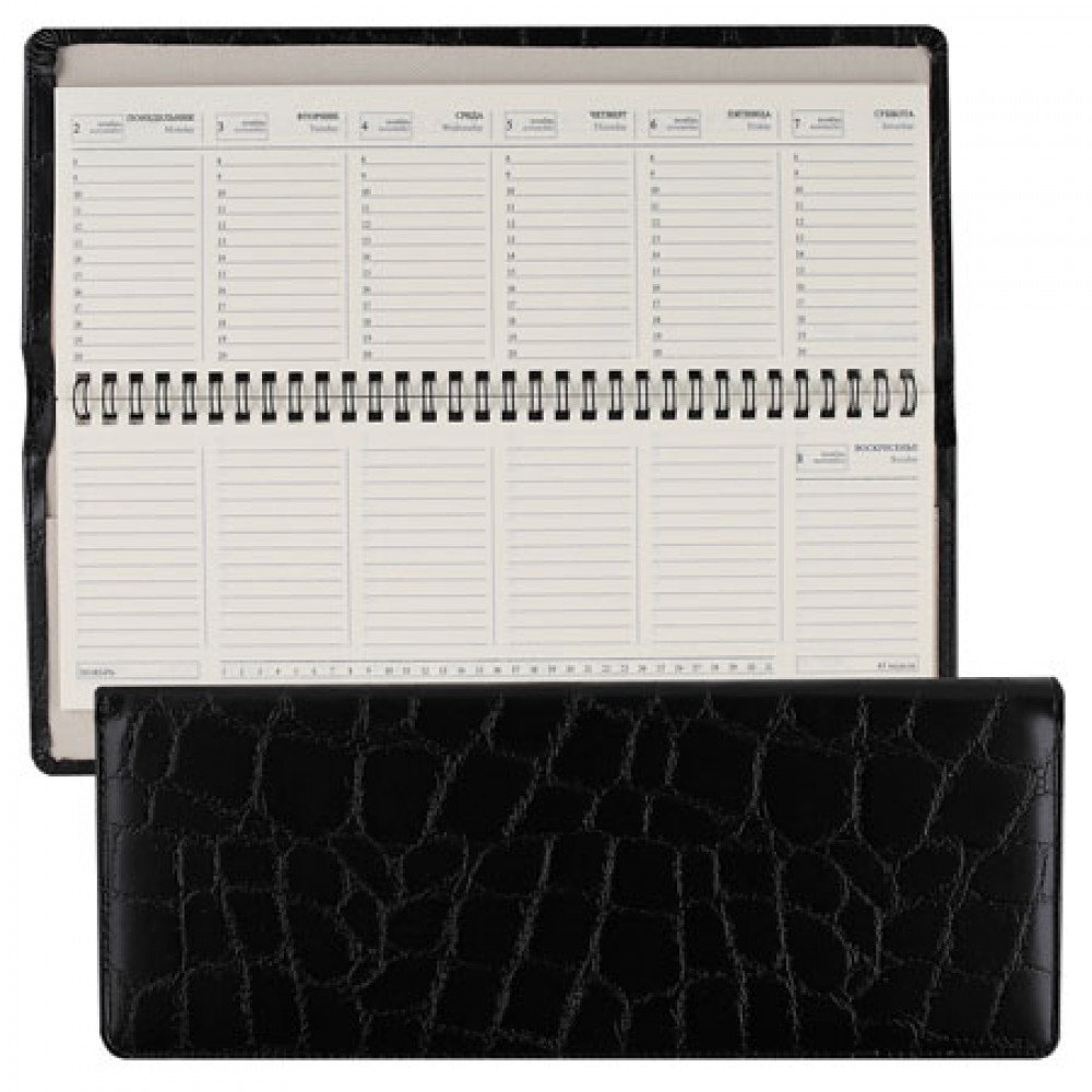 Планинг недат. "Wild" кожзам, черный /24/