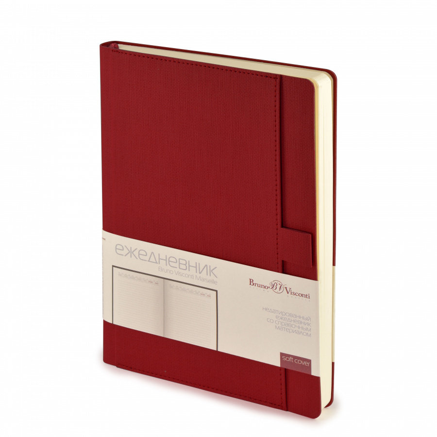 Ежедневник недат. А5 "MARSEILLE" бордовый/1/