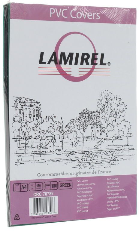 Обложка для переплета А4 "Lamirel Transparent" зеленые 100шт. /1/