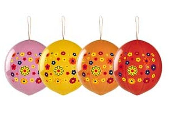 Шары "Панч-болл" латекс рисунок Цветы ассорти /25/