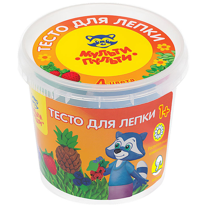 Тесто для лепки  4цв. "Енот на каникулах" /24/