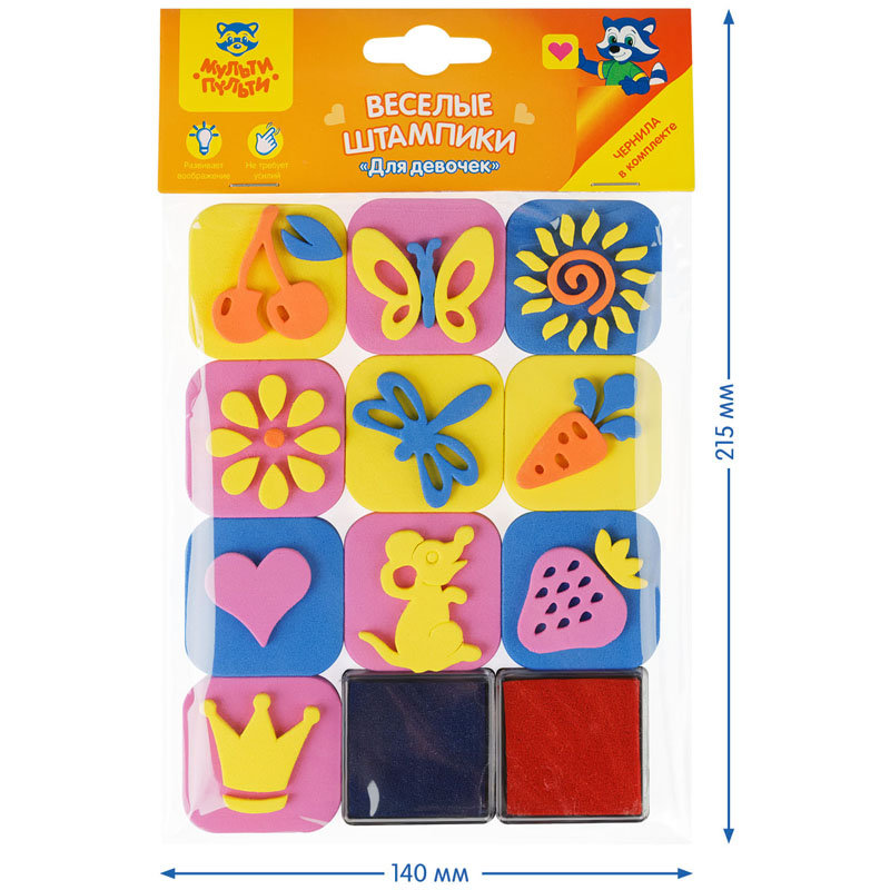 Набор штампиков Мульти-Пульти "Для девочек" 10шт. /24/