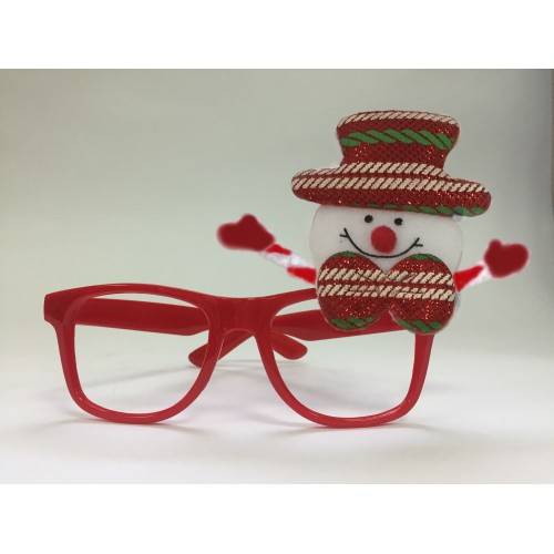 Очки новогодние "Снеговик в красной шляпе" /1/