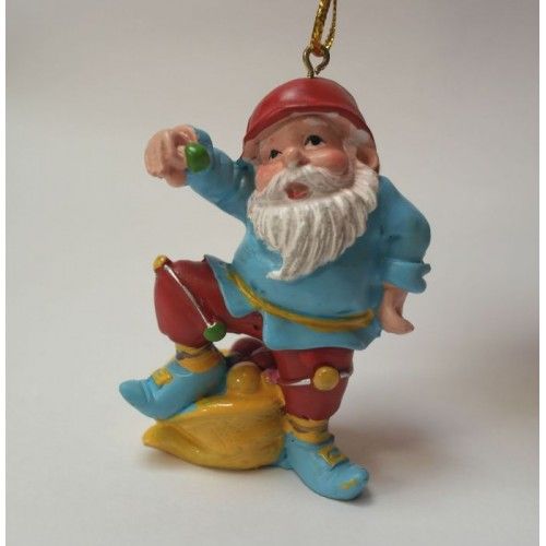Украшение елочное подвесное "Гном веселый" из полирезины /1/