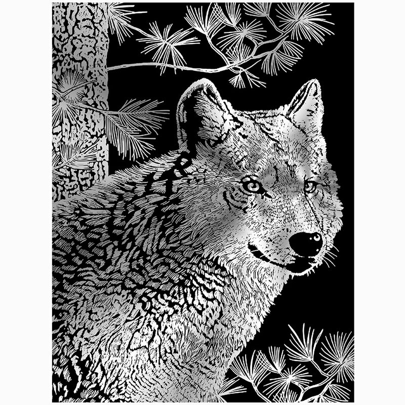 Гравюра Greenwich Line "Волк" с серебряным эффектом /1/
