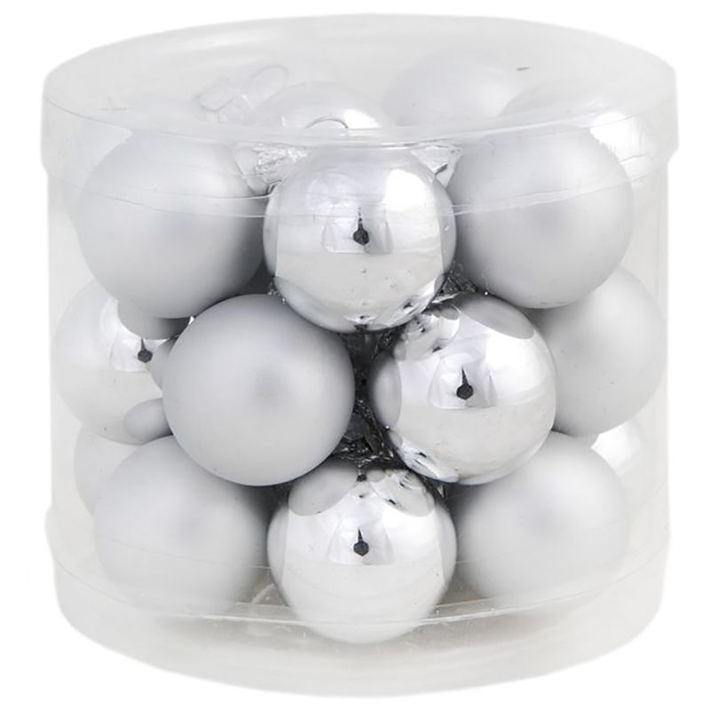 Шар стеклянный "Серебро микс" в наборе 24шт. /1/