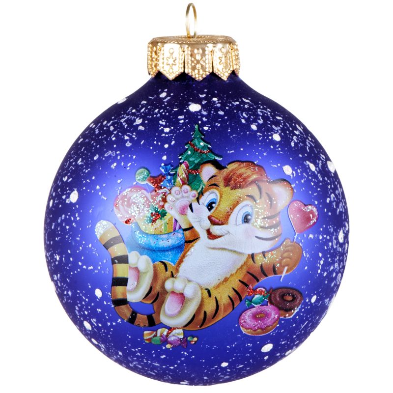 Шар стеклянный "Символ года" 85мм, подарочная упаковка