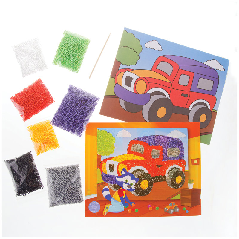 Набор для творчества Мульти-Пульти "Джип" аппликация из цветных шариков пенопласта