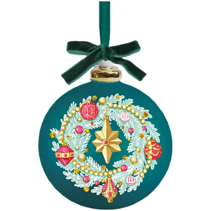 Шар стеклянный "Зеленая роскошь"